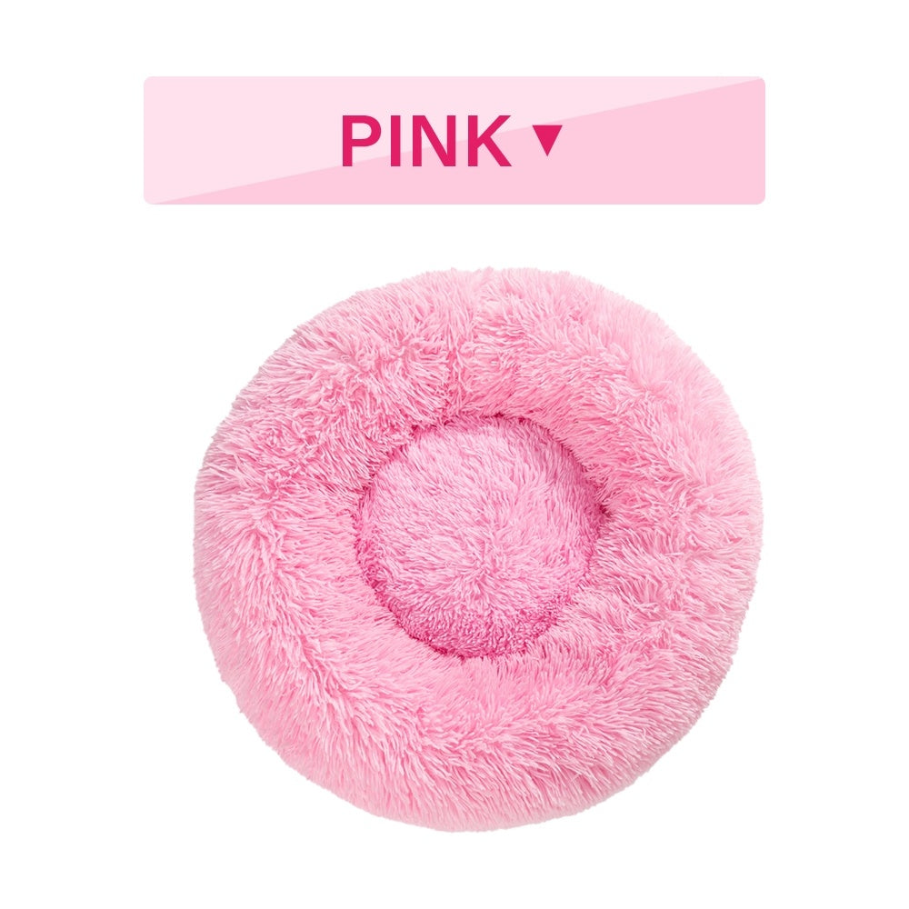 Plush Donut Dog Bed - Round Calming Anti-Anxiety Cuddler for Small/Medium Dogs - Zaria pets