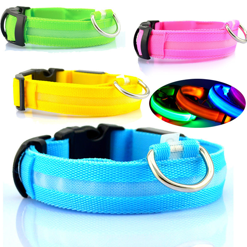 Rechargeable LED Dog Collar - Glow in the Dark Safety Light for Night Walks (Adjustable) - Zaria pets