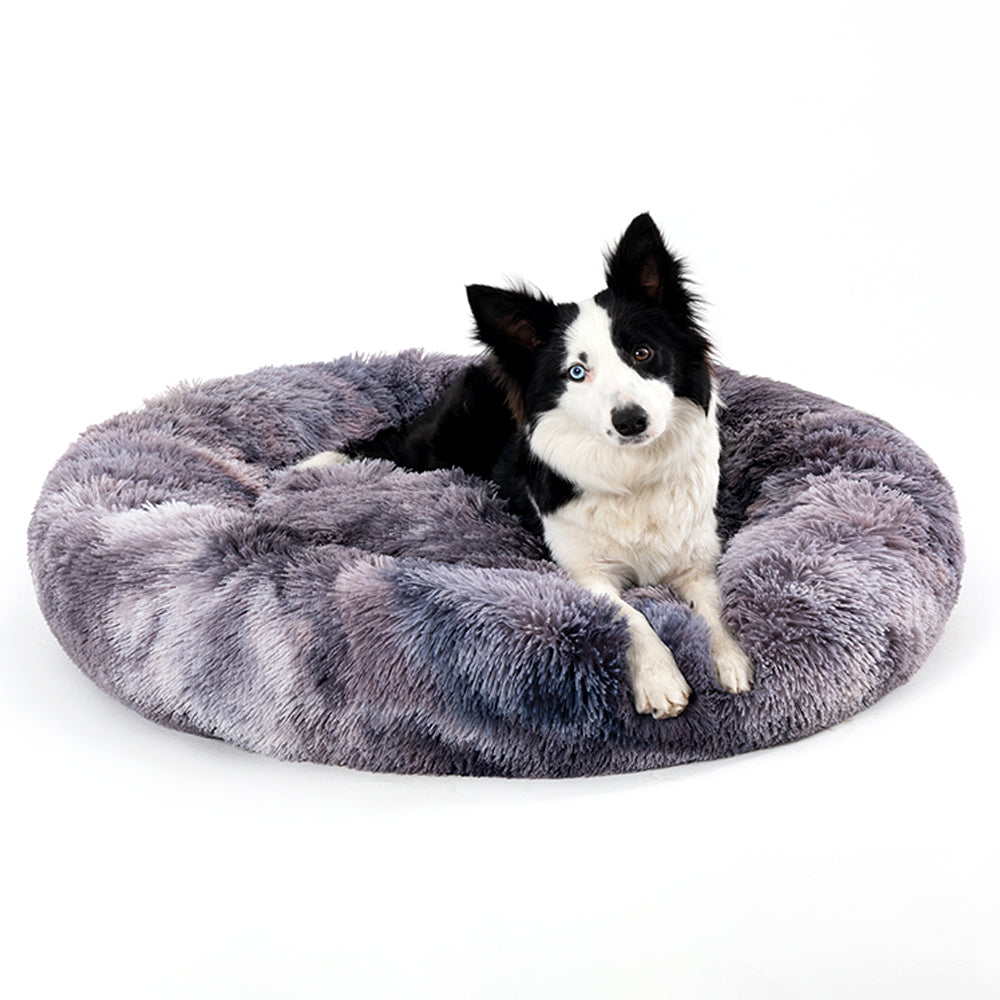 Plush Donut Dog Bed - Round Calming Anti-Anxiety Cuddler for Small/Medium Dogs - Zaria pets