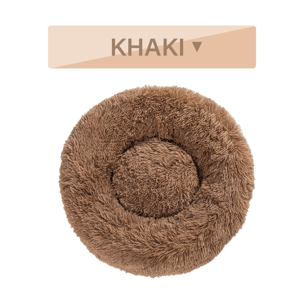 Plush Donut Dog Bed - Round Calming Anti-Anxiety Cuddler for Small/Medium Dogs - Zaria pets
