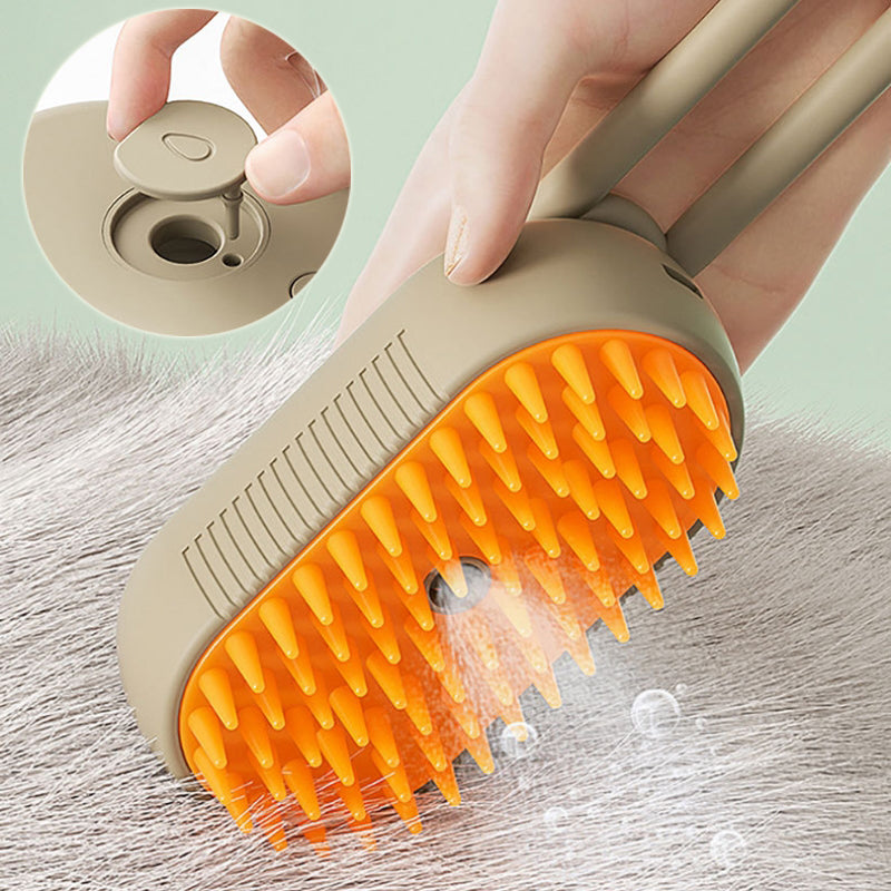 3-in-1 Steam Cat Brush - Steamy Pet Grooming Brush with Mist Spray for Shedding, Massage & Hair Removal (Cats & Dogs) - Zaria pets