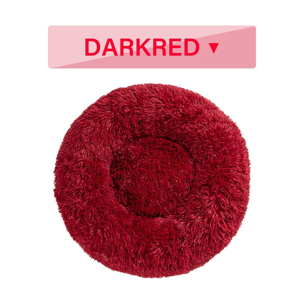 Plush Donut Dog Bed - Round Calming Anti-Anxiety Cuddler for Small/Medium Dogs - Zaria pets