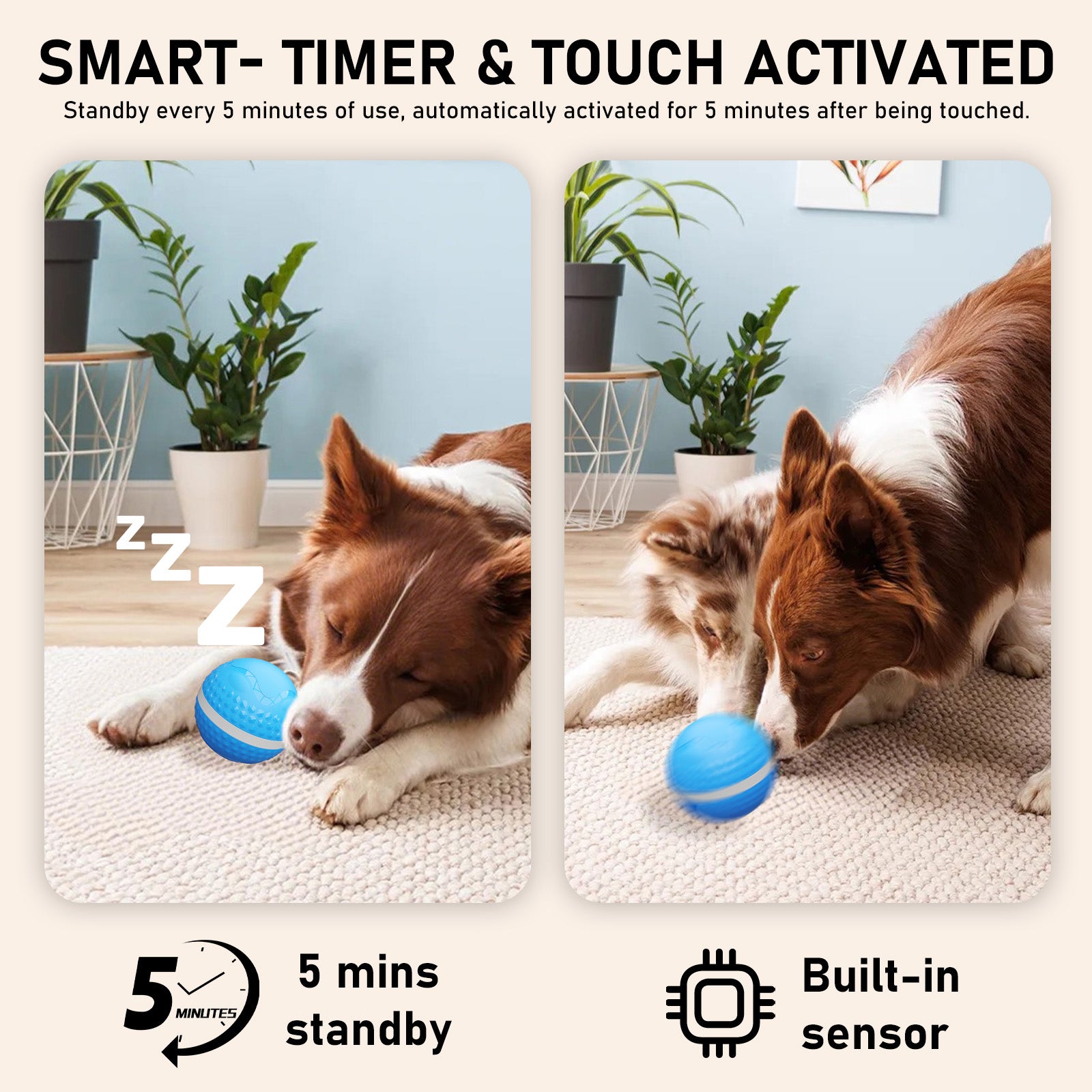 Automatic Moving Dog Ball Toy - Rechargeable Interactive Wicked Ball for Boredom - Zaria pets